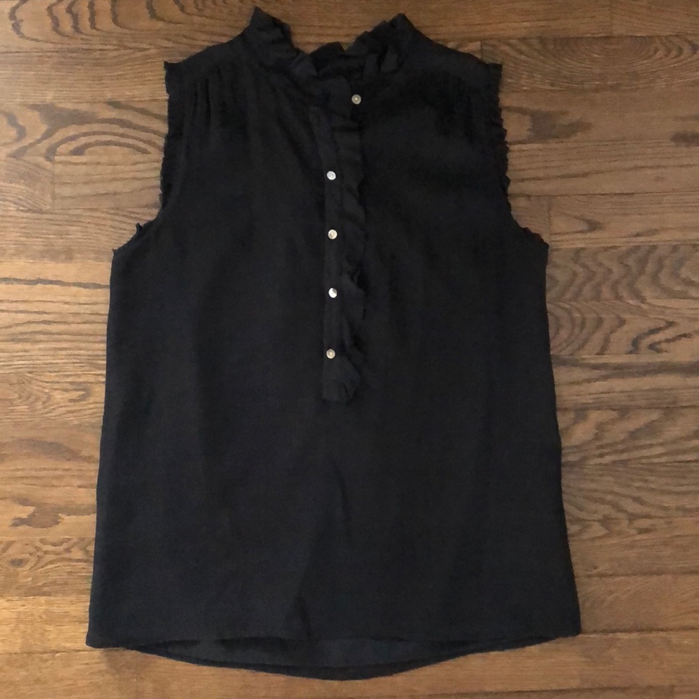 Sleeveless Silk Taw Edge Blouse